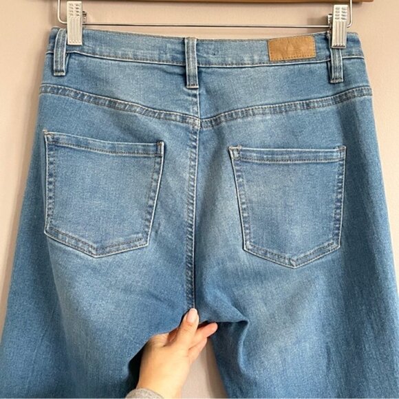 70s Style Patchwork Super High-Rise Flare Hippie Jeans - 28-29"/M - Picture 10 of 13